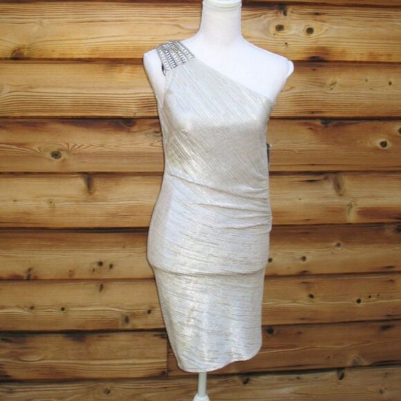 NWT Metallic Cocktail Mini Dress - Picture 1 of 8